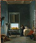 Leon Cogniet The Artist in His Room at the Villa Medici, Rome painting